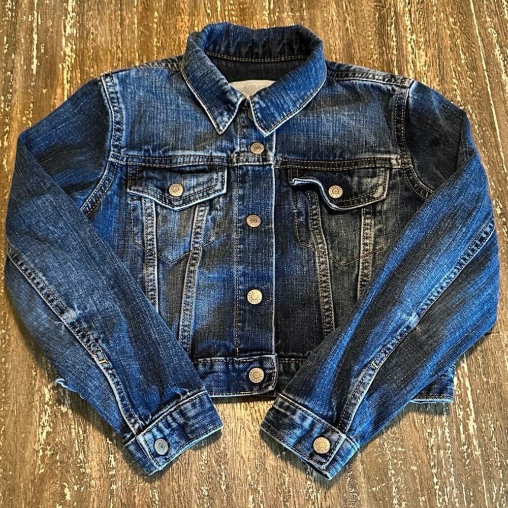 Gymboree Go Outside Denim Jean Jacket Blue Unisex Youth Kid’s Size Medium 7/8